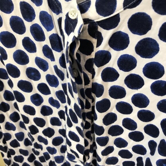 GAP Vintage Polka Dot Drop Tie Waist Pockets Cotton Dress Shirt T-shirt Mini Top - Picture 9 of 14